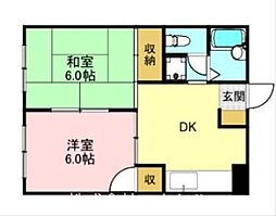 中澤ビル 2DKの間取図画像