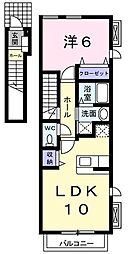 シュティル・ブリーゼ2 1LDKの間取図画像