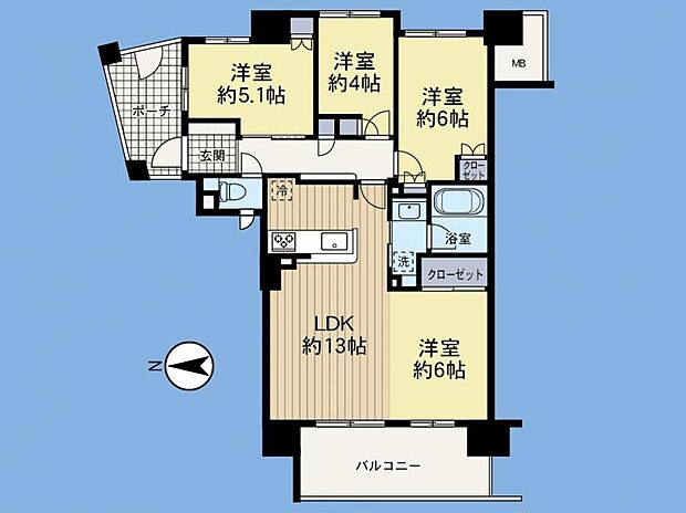 ユニヴェルシオール学園の丘　「玉川学園前」駅　歩14分(3LDK) 8階の間取り