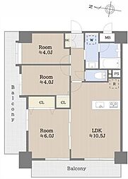 東急ドエルアルス淵野辺三丁目 3LDKの間取図画像