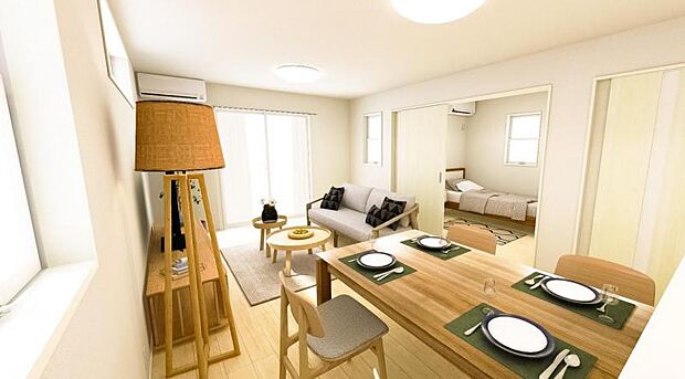 本画像はCGで作成しております。実際に現地に家具は置かれておりません。また、価格に家具は含まれておりません。