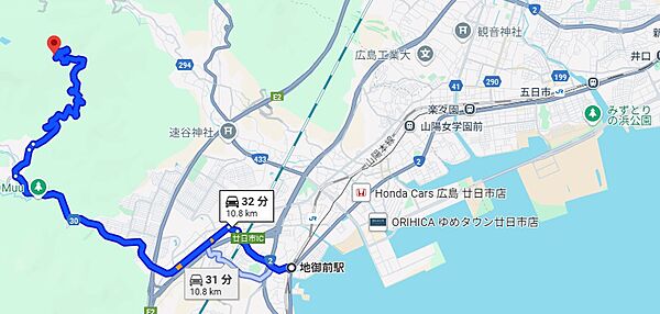 地御前駅より車で31分