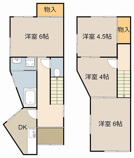 大阪府寝屋川市池田南町(賃貸一戸建4DK・1階・59.63㎡)の写真 その2