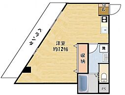 門真レカンIII 3階ワンルームの間取り