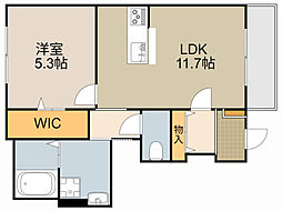 グランステージ 1階1LDKの間取り