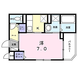 栄町アパート 2階1Kの間取り