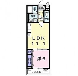ヴィラ　カルム 1階1LDKの間取り