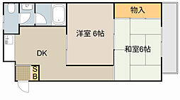 メゾン赤松 2DKの間取図画像