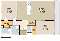 シャーメゾンTERRA VISTA 2LDKの間取図画像
