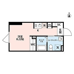 UCM　SHIMOKITAZAWA 3階ワンルームの間取り