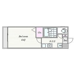 リゾグリフィンドール東京 1Kの間取図画像
