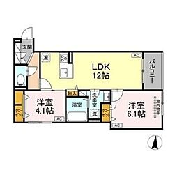 セレスティア柴又V五月雨 2LDKの間取図画像