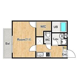 カレント大和田 1階1Kの間取り