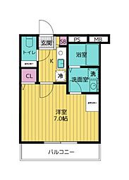 エフプレスト丸ヶ崎 2階1Kの間取り