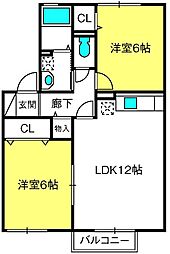 間取図画像 2LDK