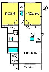 ファインメゾン 2LDKの間取図画像