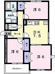 ローレルエス2 3DKの間取図画像