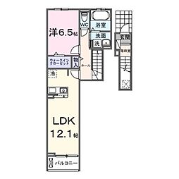 メゾン・リュエルアルファ 1LDKの間取図画像