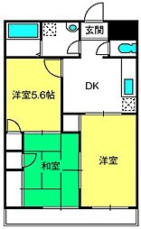 フローテラス 3DKの間取図画像