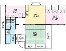 エンブレム上尾 3DKの間取図画像