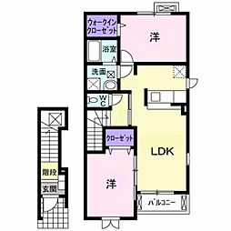 メゾンラフィネ 2LDKの間取図画像