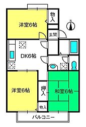 セジュールグランデ1 3DKの間取図画像