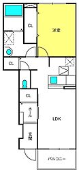 ベル・アンジュ 1LDKの間取図画像