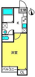 Lapis東大宮 1Kの間取図画像