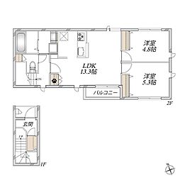 グラン・リビエール 2LDKの間取図画像