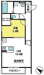 プラド大宮 1LDKの間取図画像