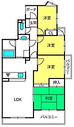 コスモ東岩槻 4LDKの間取図画像