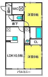 サニーウエル 2LDKの間取図画像