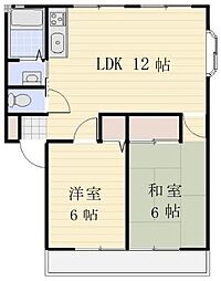 パナ・ステージB 2LDKの間取図画像