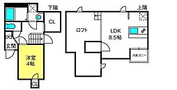 CB大和田ロータス 1LDKの間取図画像