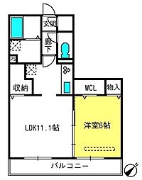 本郷の杜ソグレ 1LDKの間取図画像
