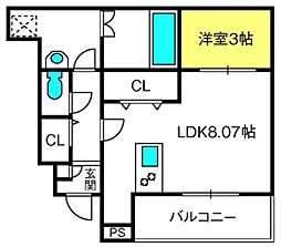 Z-MAISON岩槻 1LDKの間取図画像