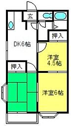 サンフローラ上尾 3DKの間取図画像