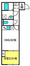 さいたま市見沼区大字小深作アパート 1DKの間取図画像