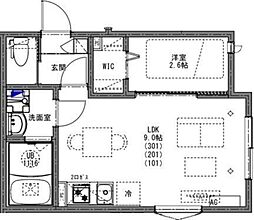 さいたま市岩槻区西町1丁目アパート 1LDKの間取図画像