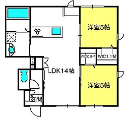 メゾンユイット 2LDKの間取図画像