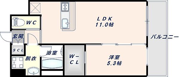 プレジオ八戸ノ里 606｜大阪府東大阪市下小阪5丁目(賃貸マンション1LDK・6階・39.29㎡)の写真 その2