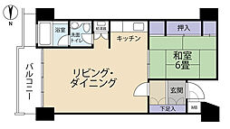 熱海ターガスマンション 1LDKの間取図画像