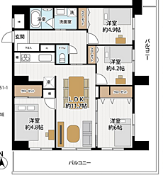 ライオンズマンション東浦和第2 4LDKの間取図画像