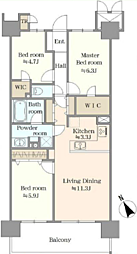 ソル・シエーナ川口 3LDKの間取図画像