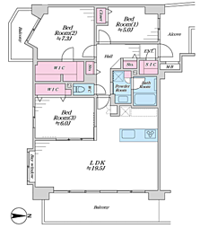 ヒューマンスクエア戸田ヴィラシア 3LDKの間取図画像