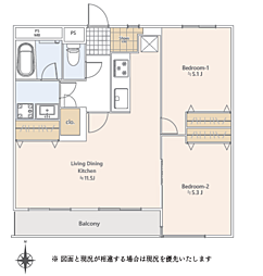 ライオンズマンション戸田 2LDKの間取図画像