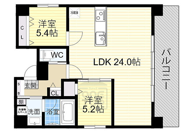 大阪府大阪市都島区片町１丁目(賃貸マンション2LDK・9階・75.99㎡)の写真 その2