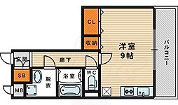 メゾン・プレミール 1階ワンルームの間取り