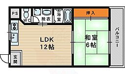 Mプラザ城東五番館 5階1LDKの間取り