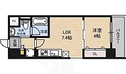 La CASA 京橋 7階1LDKの間取り